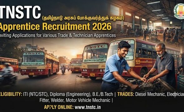 தமிழ்நாடு அரசு போக்குவரத்துக் கழகத்தில் 1,518 அப்ரன்டிஸ் வாய்ப்பு: டிகிரி, டிப்ளமோ முடித்தவர்கள் விண்ணப்பிக்கலாம்!